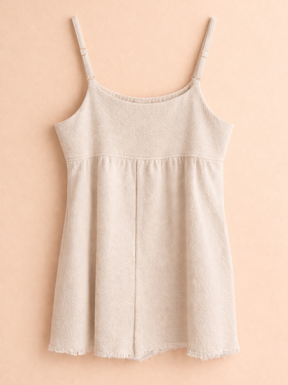 Sadie & Sage Cream Textured Button Front Romper Boho Neutral Flowy L - Picture 4 of 12